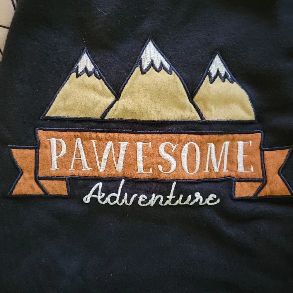 Bond & Co Black Cream Dog Hoodie Large Pawesome Adventure #DGC2-LX